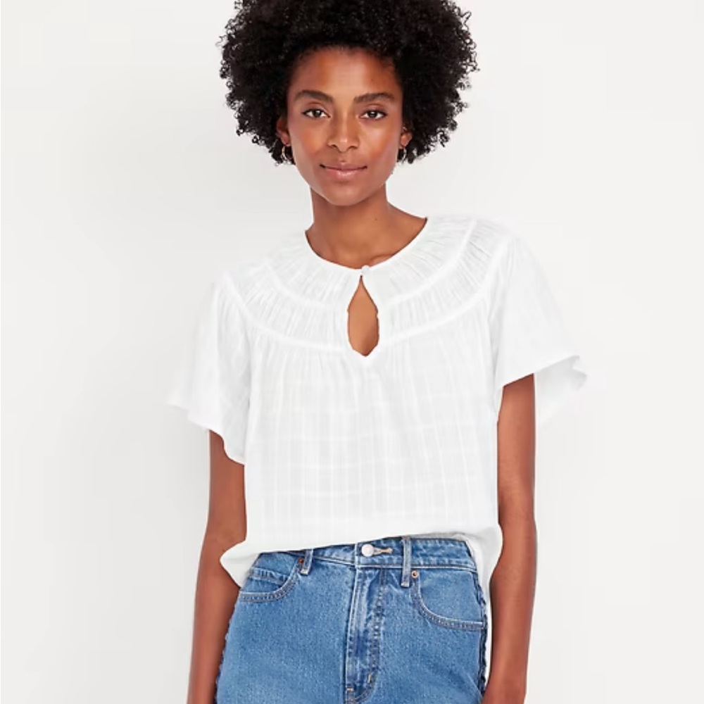 OLD NAVY Flutter-Sleeve Dobby Top